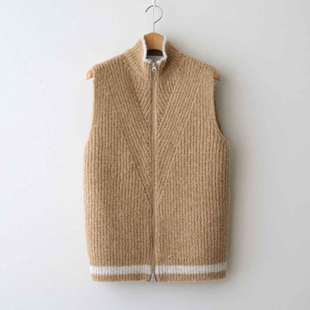 Blushed knit vest #Beige [252804]