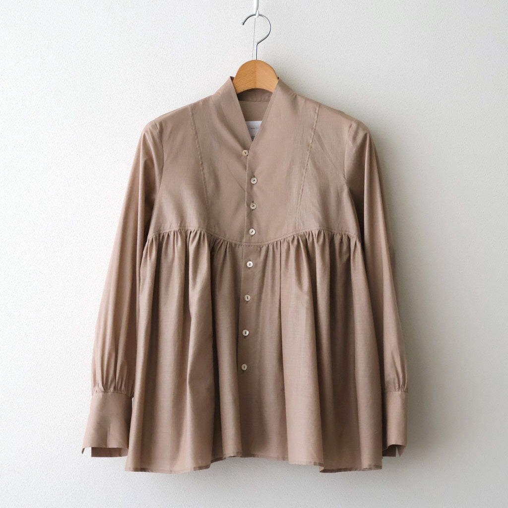 静寂の欠片 Funnel neck shirt #beige [TLF-126-sh003-la]