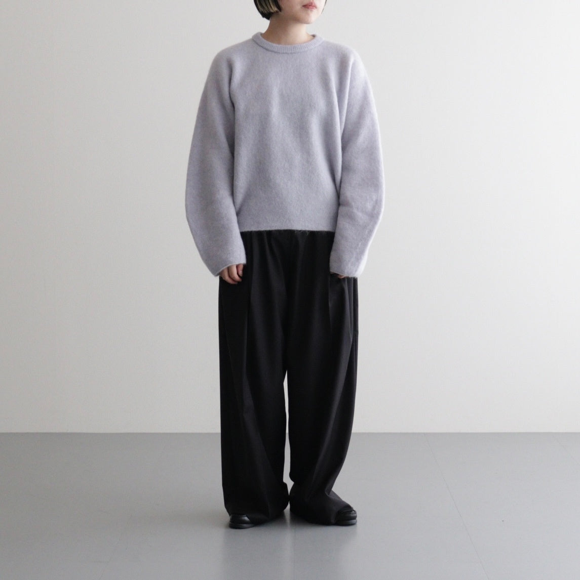 stretch superkid mohair crew-neck P/O #ice blue [WVFL-UW114]