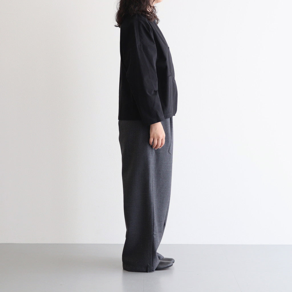 WORSTED SERGE 2TUCK WIDE EASY PANTS #9800 CHARCOAL [GNMDS2502WS]