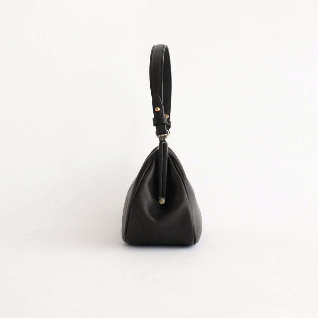 plain gama hand bag-round #black