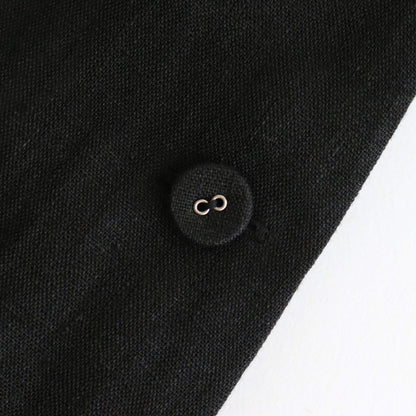 FRILL DECOLATION BUTTON BIB #Black [no.7316]