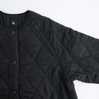 BANGALORE SILK PLAIN PADDED C-NECK SHORT COAT #9900 BLACK [NMDS26551]