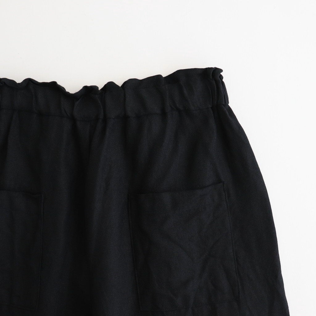 Organic Linen Twill Tuck Easy PT #Black [GT252PT006]