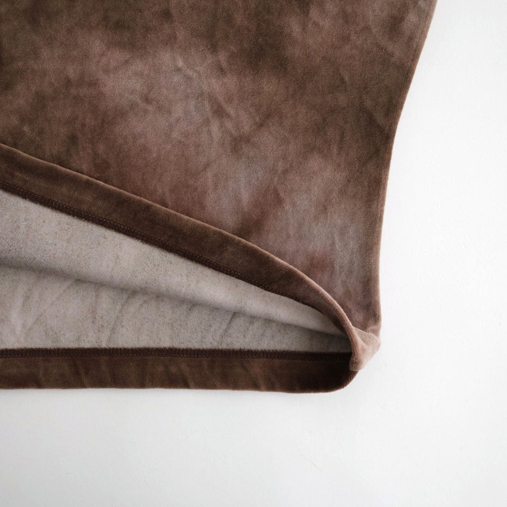 tie-dyed cotton velour high-neck P/O #cocoa brown × gray [WXFL-UW116]