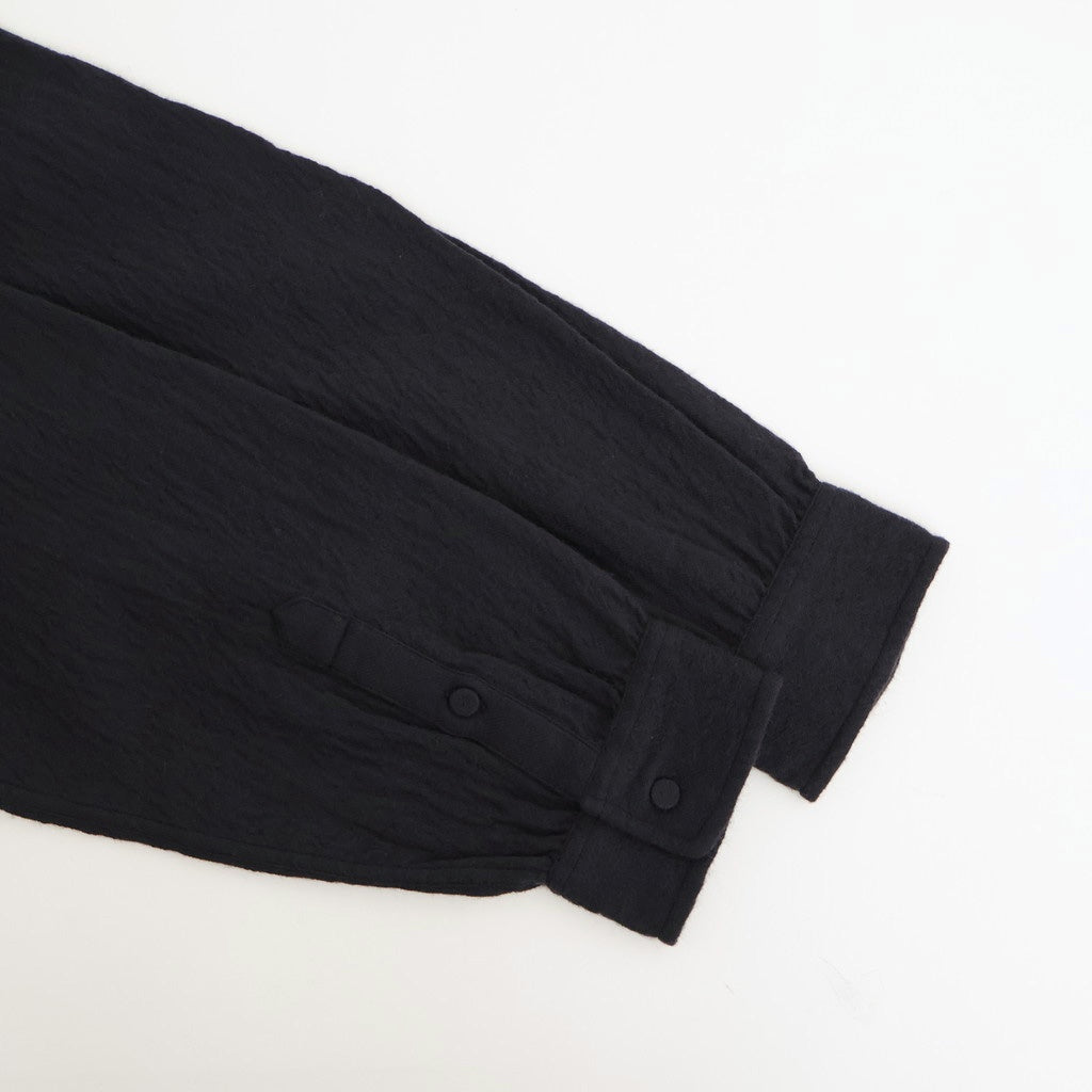 BOILED WOOL PLAIN BANDED COLLAR EMB SHIRT #3900 NAVY [NMDS25601]