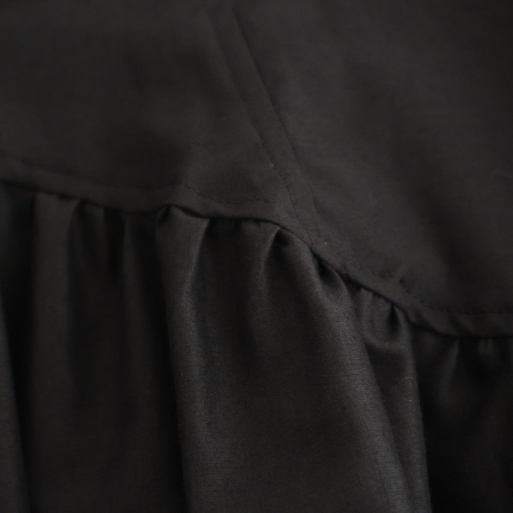 静寂の⽋⽚ Gathered half-placket blouse #black [TLF-226-SH010-la]