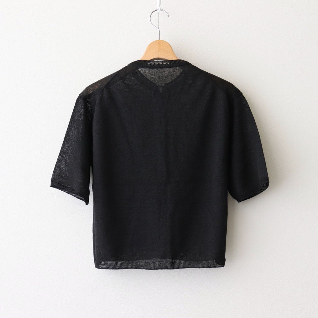 Fesca Linen Knit No Collared #Black [A232251TK766]