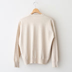 14GG 2PLY PLAIN STITCH COTTON/WOOL/CASHMERE V-NECK CARDIGAN #8100 NATURAL [GNSL25531]