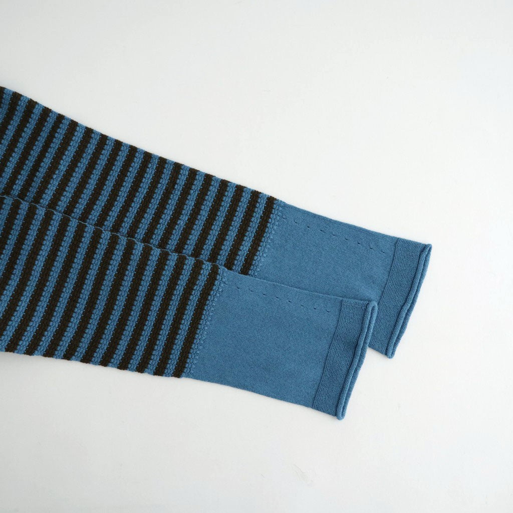 Stripe Long-sleeved Tee #Blue x Brown [Oni068]