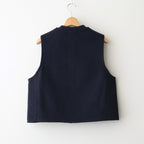 【 LONDON TRADITION × UNFIL 】wool blend double face zip-up vest #navy [WVFL-UW133]