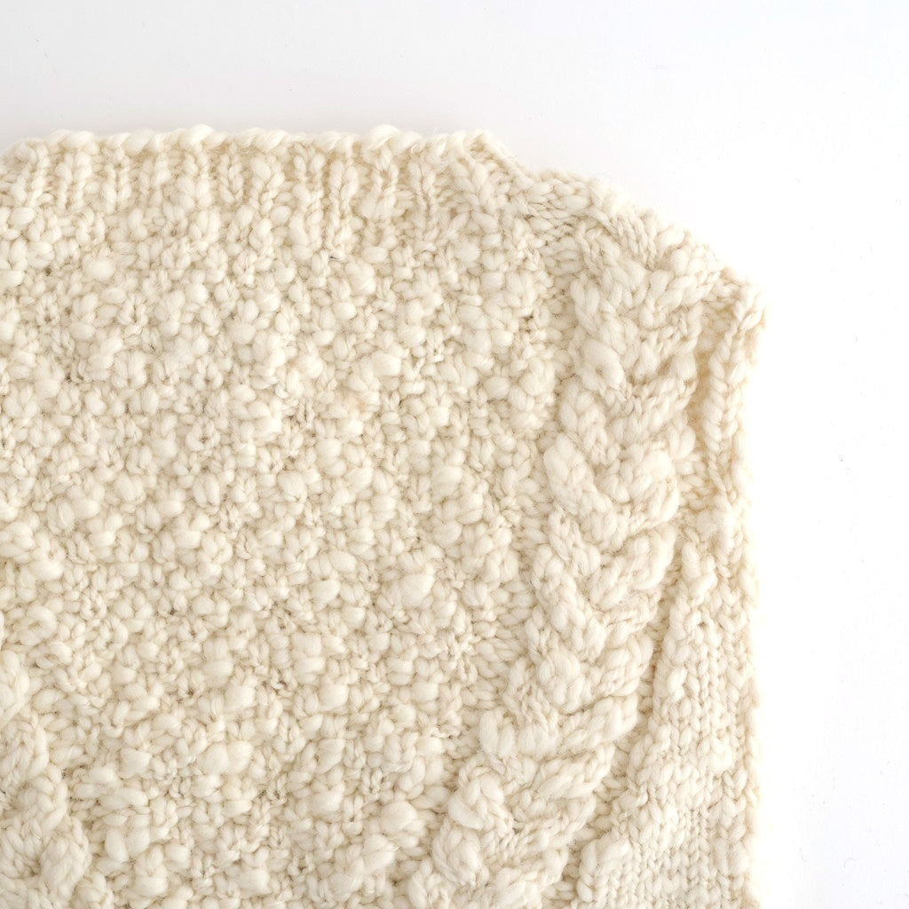 夜を紡ぐ Knitted vest #ecru [TLF-126-hkn001]