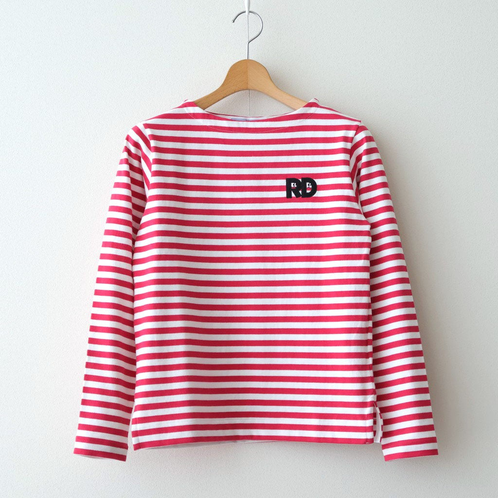 裏起毛 BORDER SPY EYE BOAT NECK PULLOVER #Pink [no.7743]