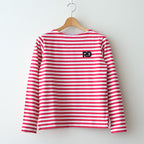 裏起毛 BORDER SPY EYE BOAT NECK PULLOVER #Pink [no.7743]