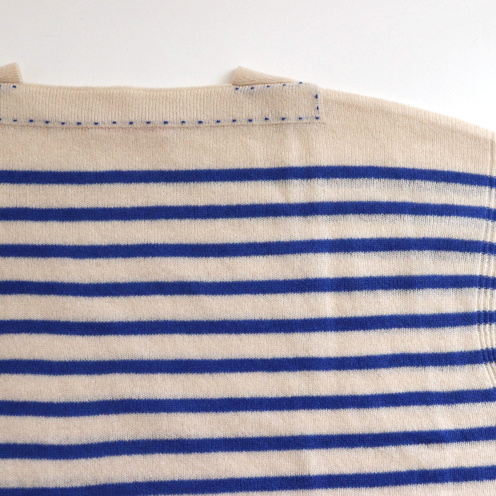 maison de montage / Basque Pullover #ivory / blue [mdm01-07]