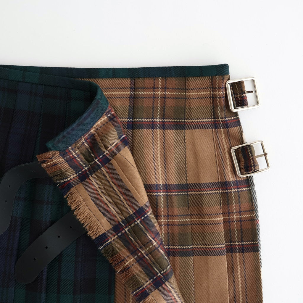 【 O'NEIL OF DUBLIN × UNFIL 】worsted wool asymmetry kilt skirt #mulch B [WVFL-UW134]
