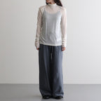 cashmere & supima cotton gauze jersey turtle-neck Tee #off white [WXFL-UW104]