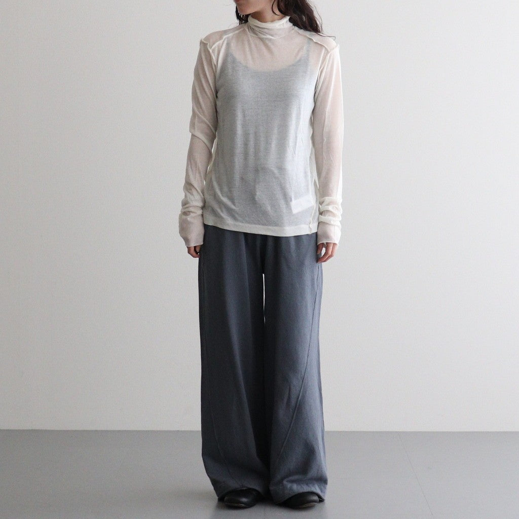 cashmere & supima cotton gauze jersey turtle-neck Tee #off white [WXFL-UW104]