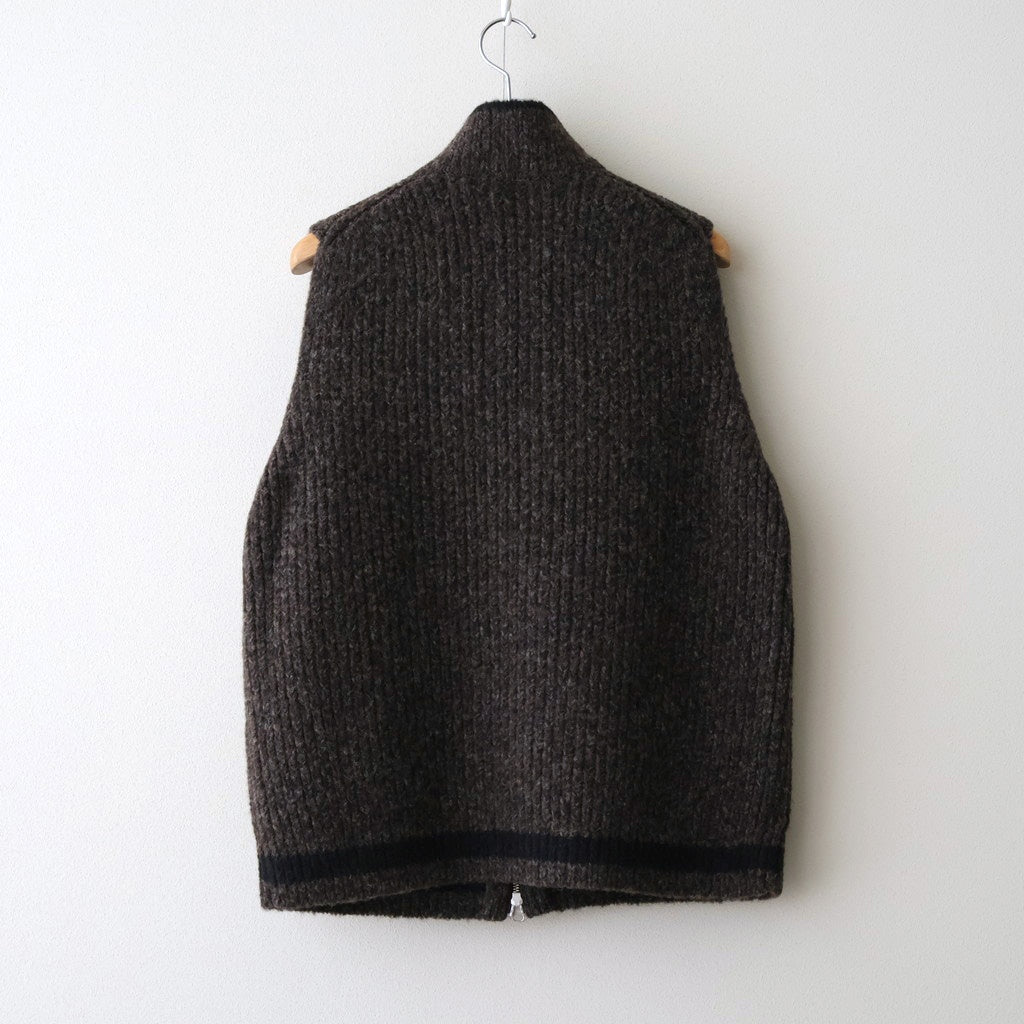 Blushed knit vest #Dark brown [252804]
