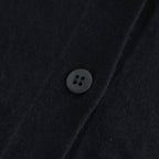 14GG 2PLY PLAIN STITCH COTTON/WOOL/CASHMERE V-NECK CARDIGAN #9900 BLACK [GNSL25531]
