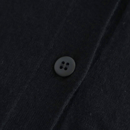 14GG 2PLY PLAIN STITCH COTTON/WOOL/CASHMERE V-NECK CARDIGAN #9900 BLACK [GNSL25531]