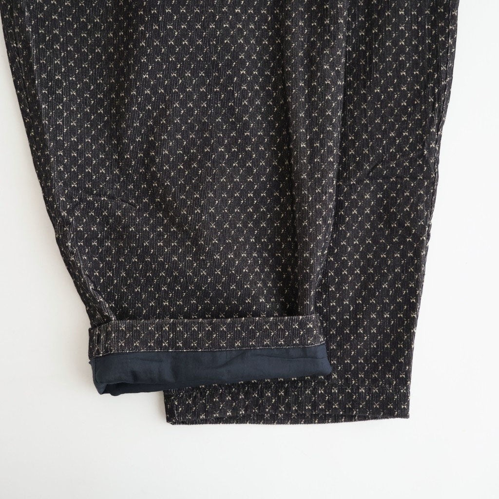 MINI CORDUROY CROSSHATCH PRINT EASY PANTS #3991 NVY (NAVY/IVORY) [NSL26584]
