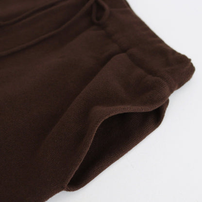 brushed silk cotton wide straight pants #dark brown [WVFL-UW103]