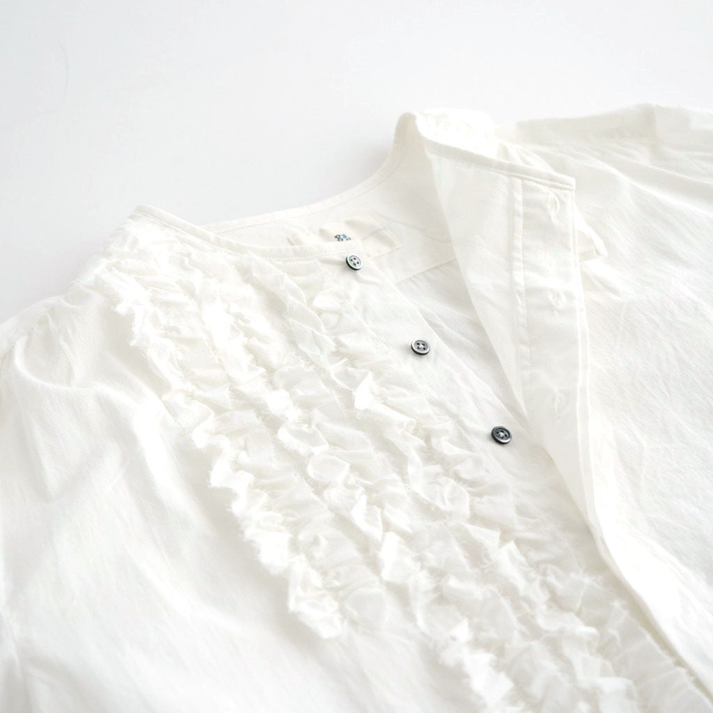 輝きの余白：フリルシャツ #off white [13261-06407]