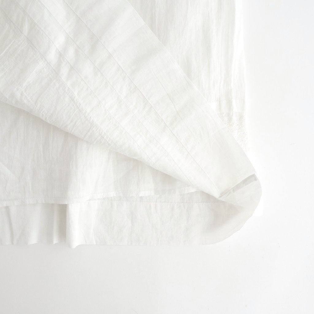 80s COTTON VOILE LACE GATHERED SKIRT #9100 WHT (OFF WHITE) [NSL26093]