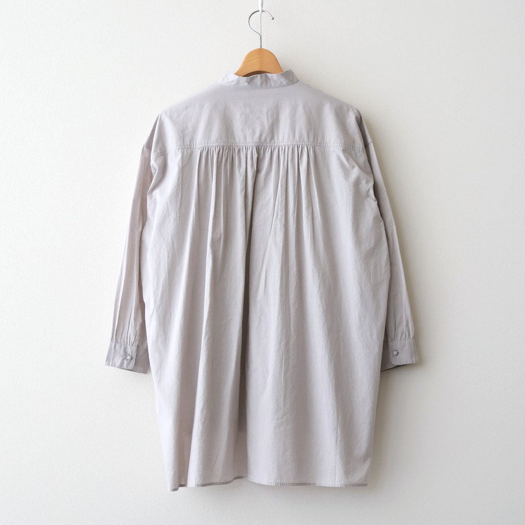 60s ORGANIC CAMBRIC WITH EMB BANDED COLLAR EMB TUNIC #9200 LT GREY [NMDS26222]