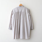 60s ORGANIC CAMBRIC WITH EMB BANDED COLLAR EMB TUNIC #9200 LT GREY [NMDS26222]
