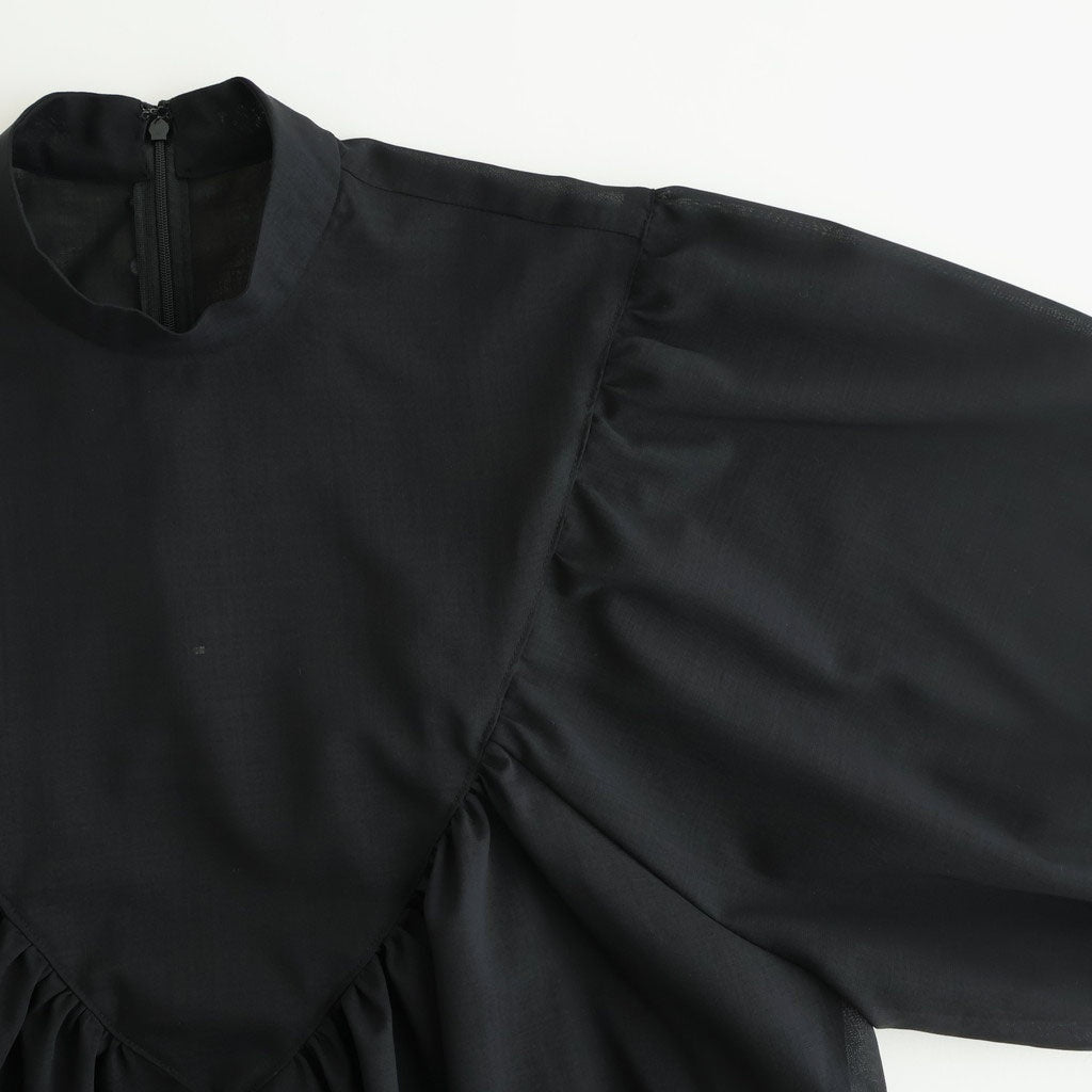 輝かしい影 Stand collar blouse #black [TLF-226-SH001-em]
