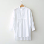 60s ORGANIC CAMBRIC WITH EMB BANDED COLLAR EMB TUNIC #9000 WHITE [NMDS26222]