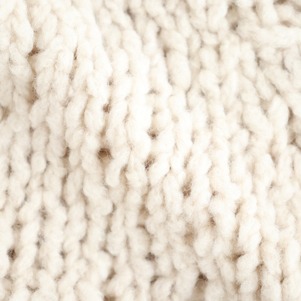 british super down slub felt yarn hand-knit cardigan #ecru [WXFL-UW127]