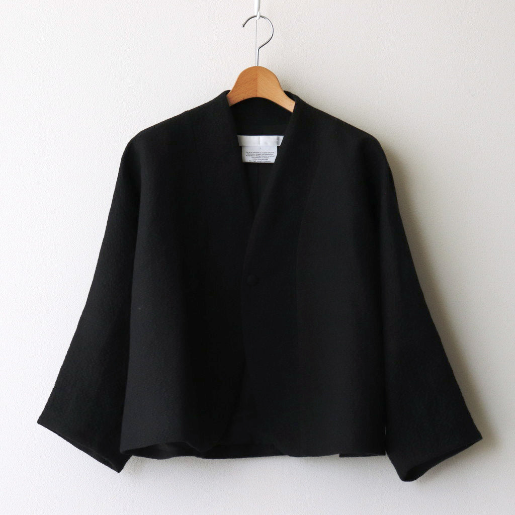 Funnel collar cocoon jacket #black [TLF-125-jk001-wlc]