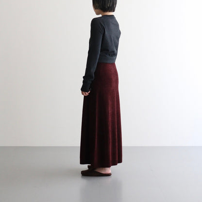 ex.superfine lambs wool & rayon mole skirt #burgundy [WVFL-UW110]