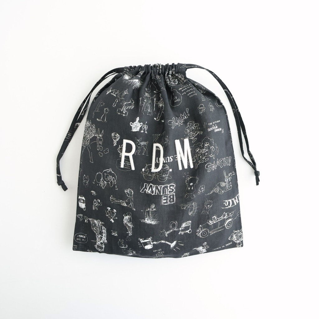 GRAFFITI DRAWSTRING BAG (L) #Black [no.7959]