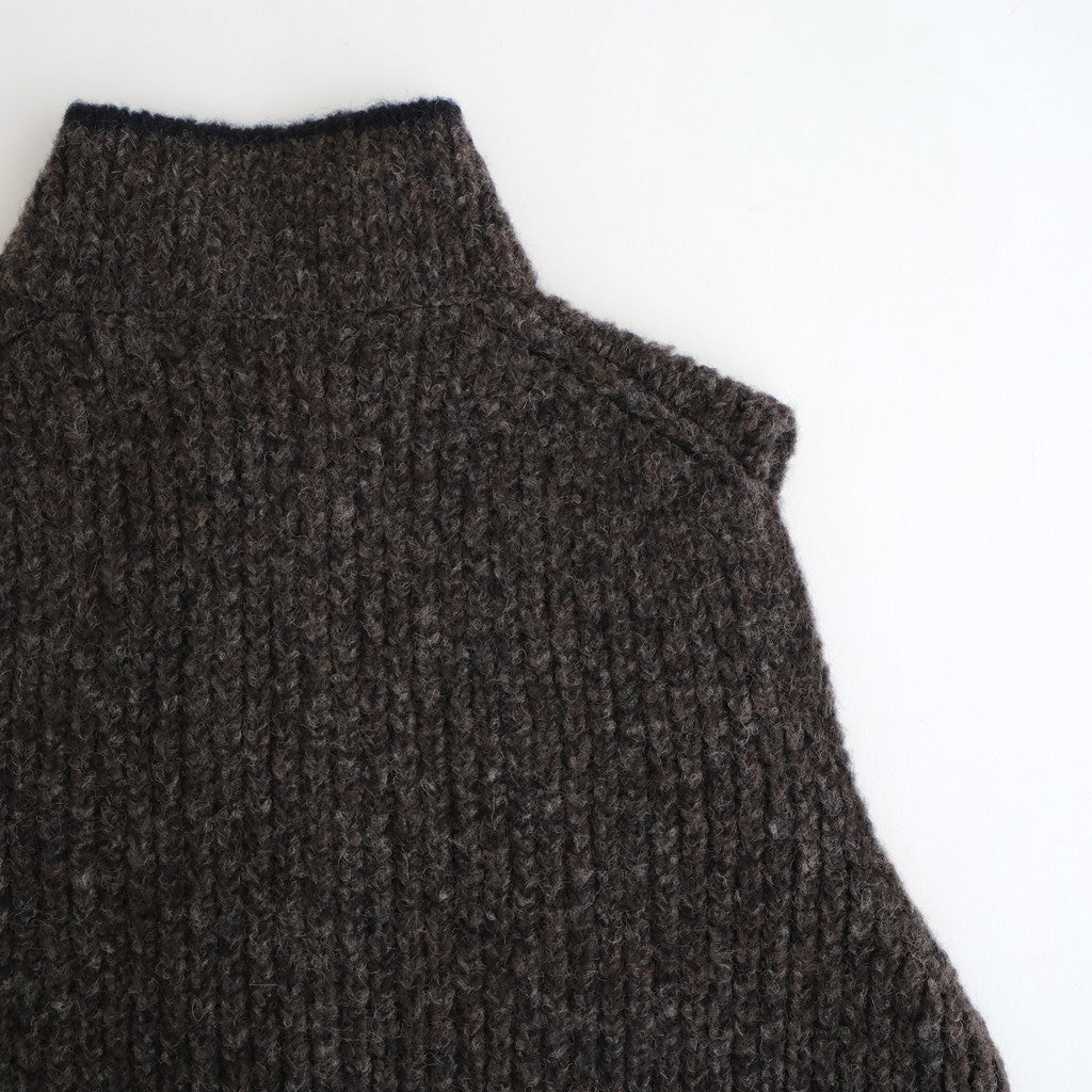 Blushed knit vest #Dark brown [252804]
