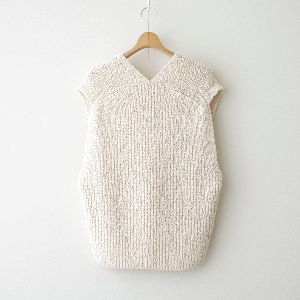 Slub bubble Vest #Ecru [Oni063]