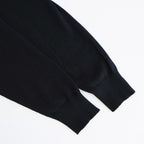 14GG 2PLY PLAIN STITCH COTTON/WOOL/CASHMERE V-NECK CARDIGAN #9900 BLACK [GNSL25531]