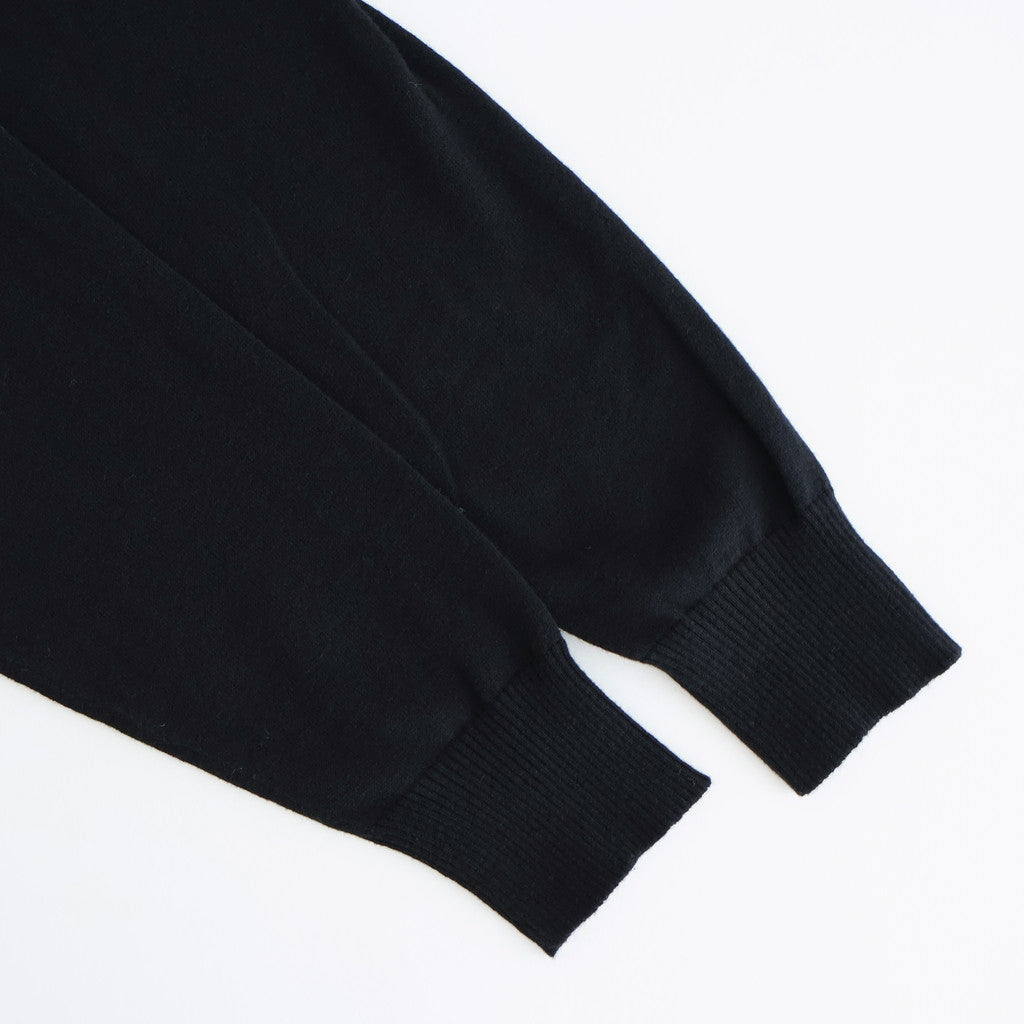 14GG 2PLY PLAIN STITCH COTTON/WOOL/CASHMERE V-NECK CARDIGAN #9900 BLACK [GNSL25531]