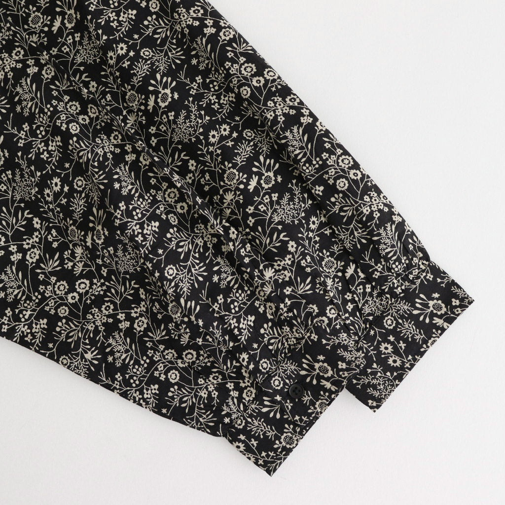 COTTON SLUB SMALL FLOWER PRINT BACK OPENING SMOCK #9982 BLK (BLACK x BEIGE PRINT) [NSL25572]