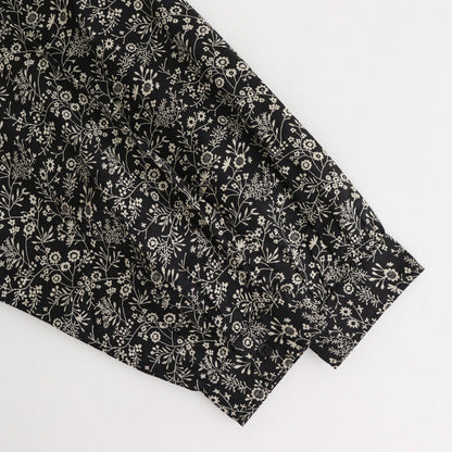 COTTON SLUB SMALL FLOWER PRINT BACK OPENING SMOCK #9982 BLK (BLACK x BEIGE PRINT) [NSL25572]