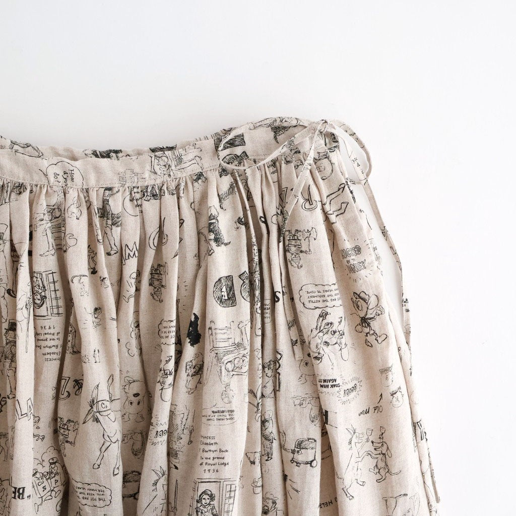 GRAFFITI GATHER SKIRT #Flax [no.7952]