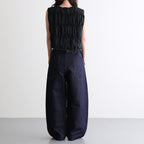 SHIRRING VEST #Black [no.8003]