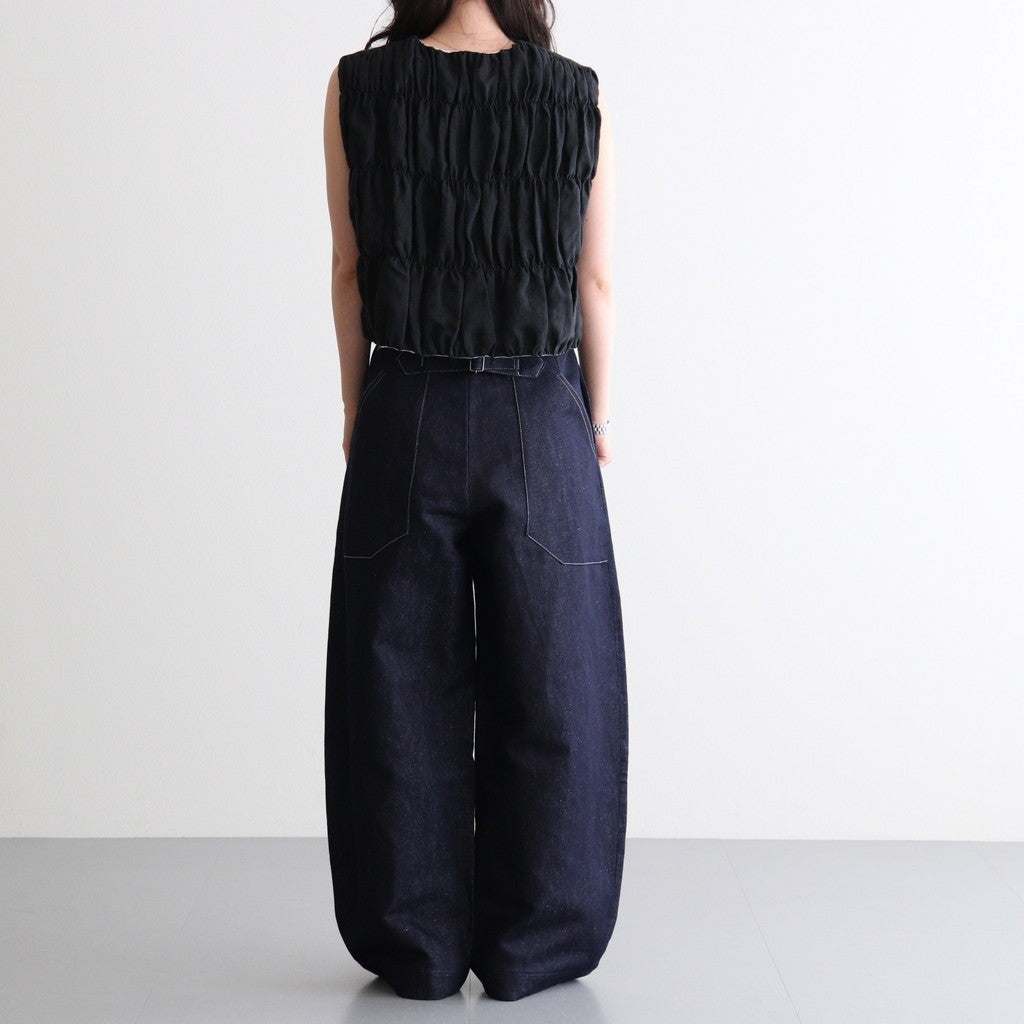 SHIRRING VEST #Black [no.8003]
