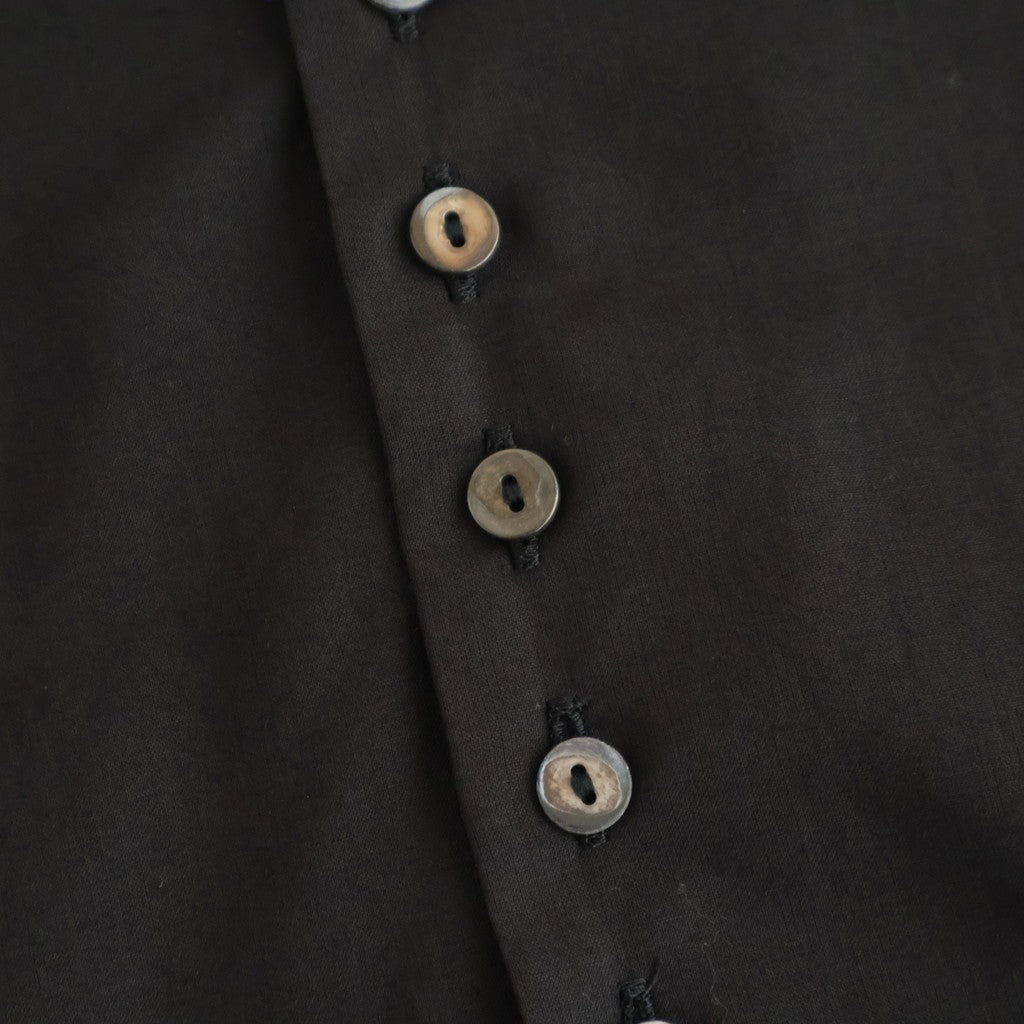 静寂の⽋⽚ Gathered half-placket blouse #black [TLF-226-SH010-la]