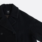 RECYCLE BOA WOOL DOUBLE OVER COAT #9900 BLACK [JNMDS2451]