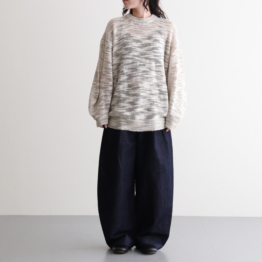 linen & silk melange slub yarn P/O #cream melange [WXSP-UW101]