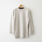 ex super fine woolen wool high-gauge knit P/O #melange light beige [WXFL-UW120]
